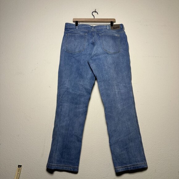 Duluth Trading Flex Denim Jean Pant Men 40x32 Blue Workwear Utility Straight Fit - Picture 2 of 13